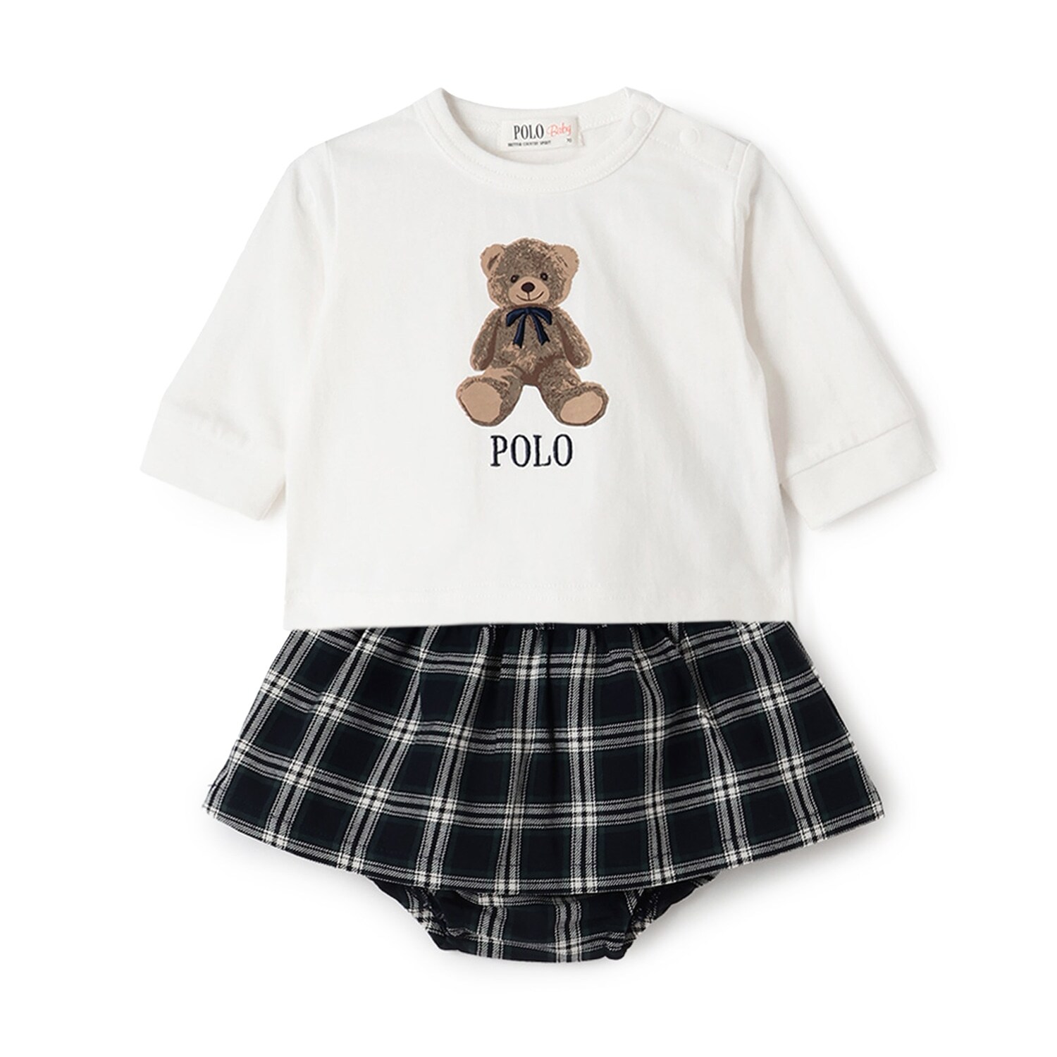 【POLO BCS】クマグラフィック長袖T+スカパンセット