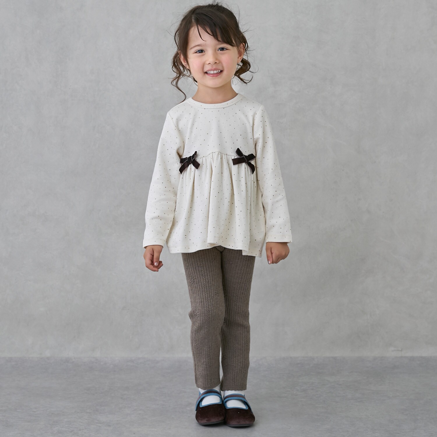 【リンク/フワもちっと】ニットハナレギンス