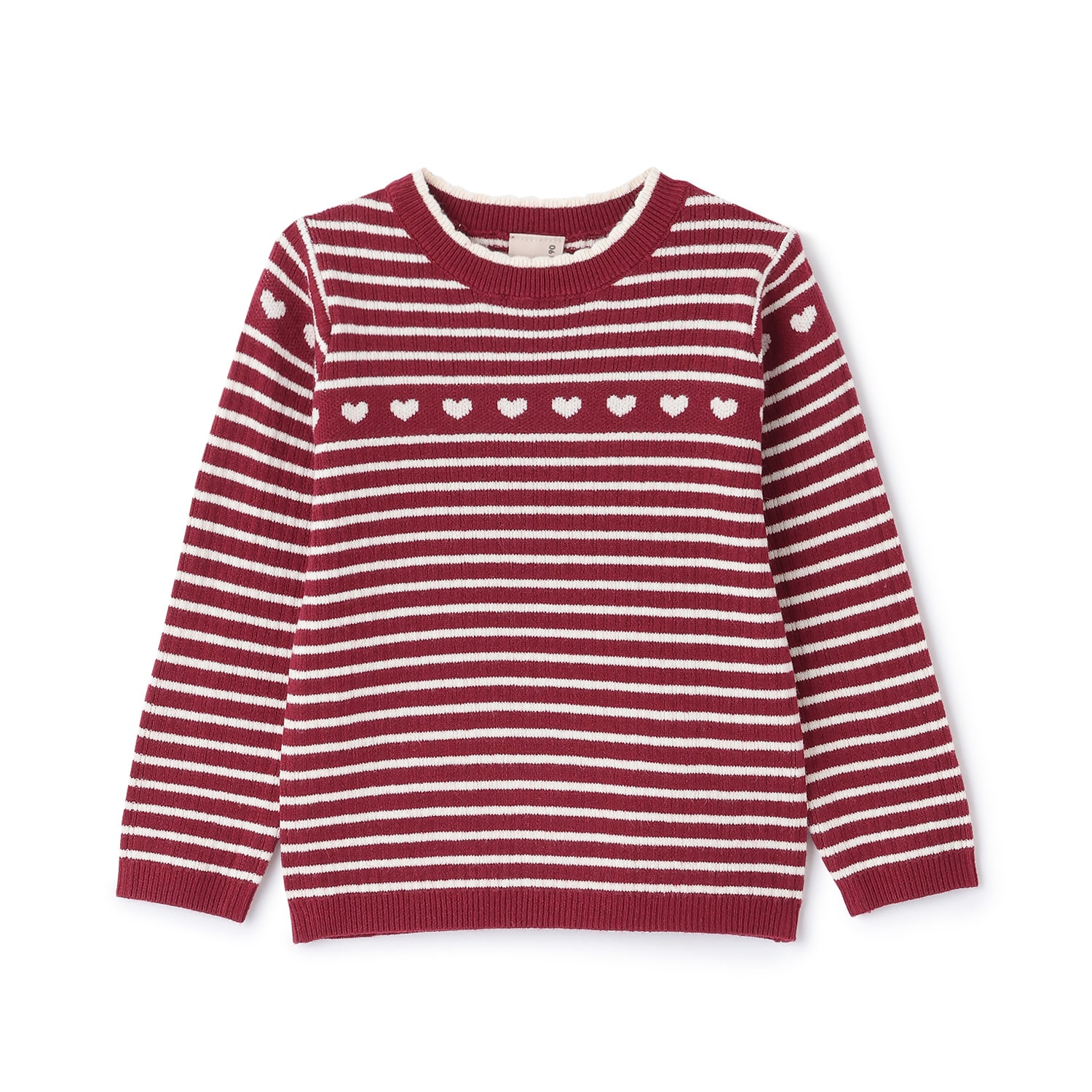 【フワもちっと】ハートリブニット