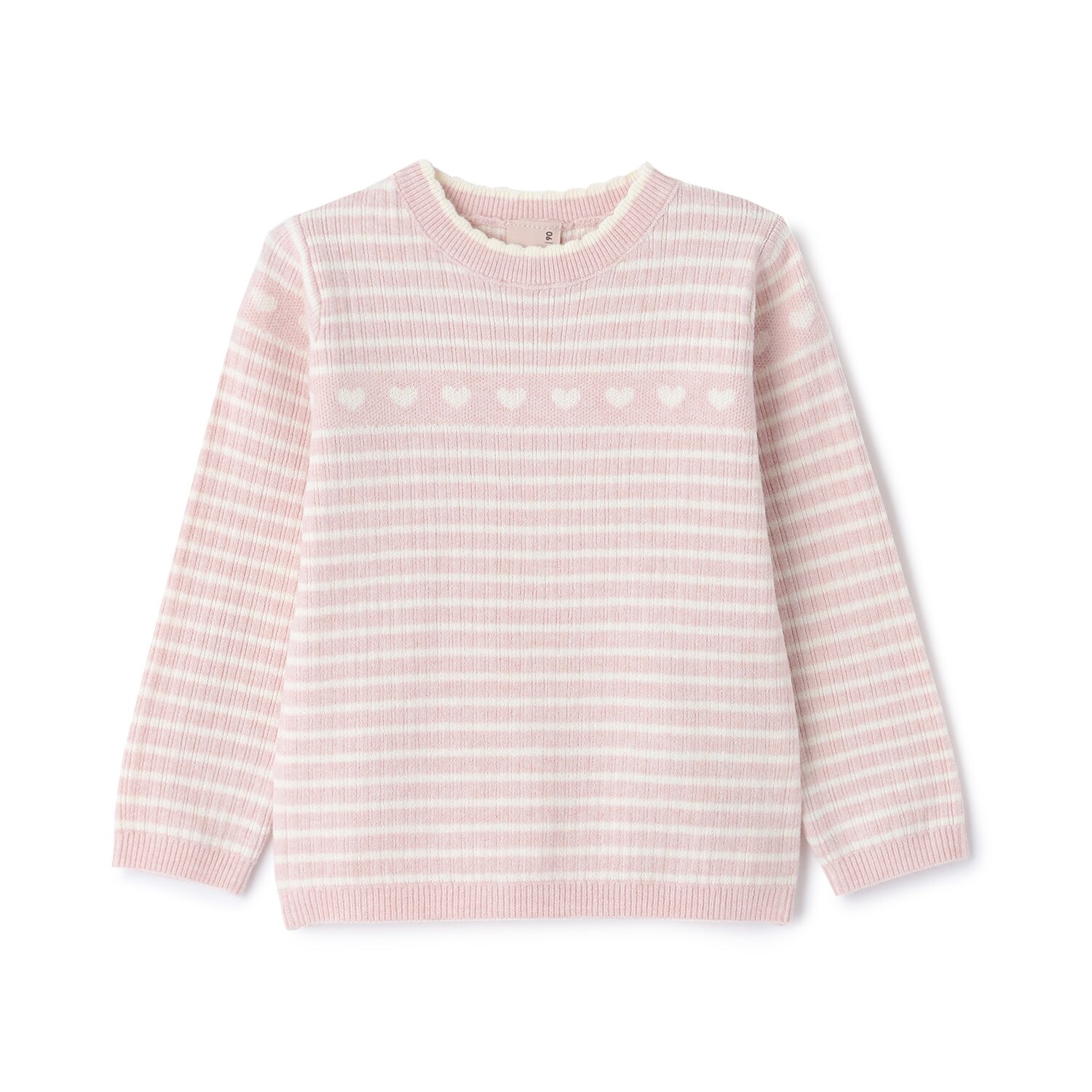 【フワもちっと】ハートリブニット