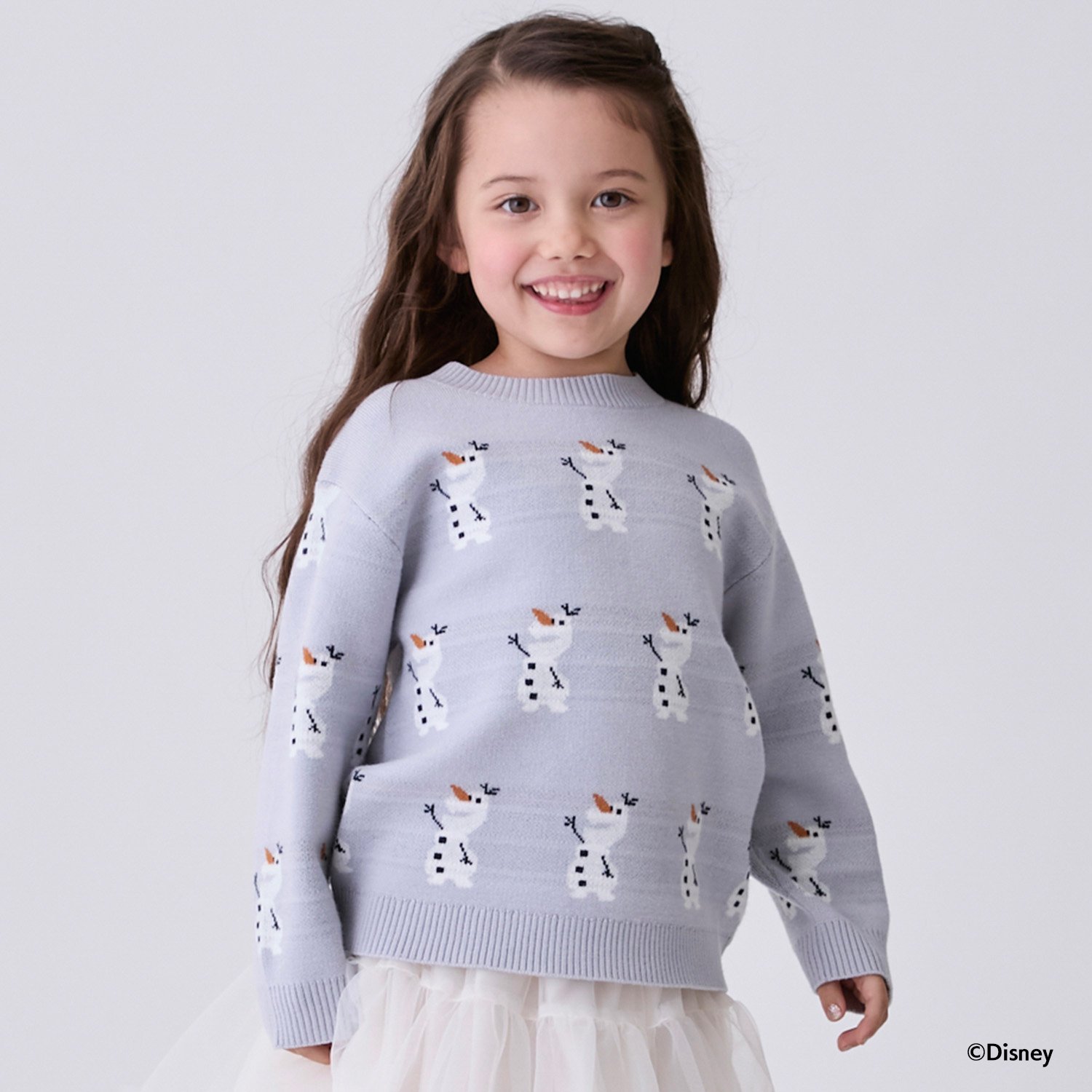 【Disney】オラフ/総柄ニット