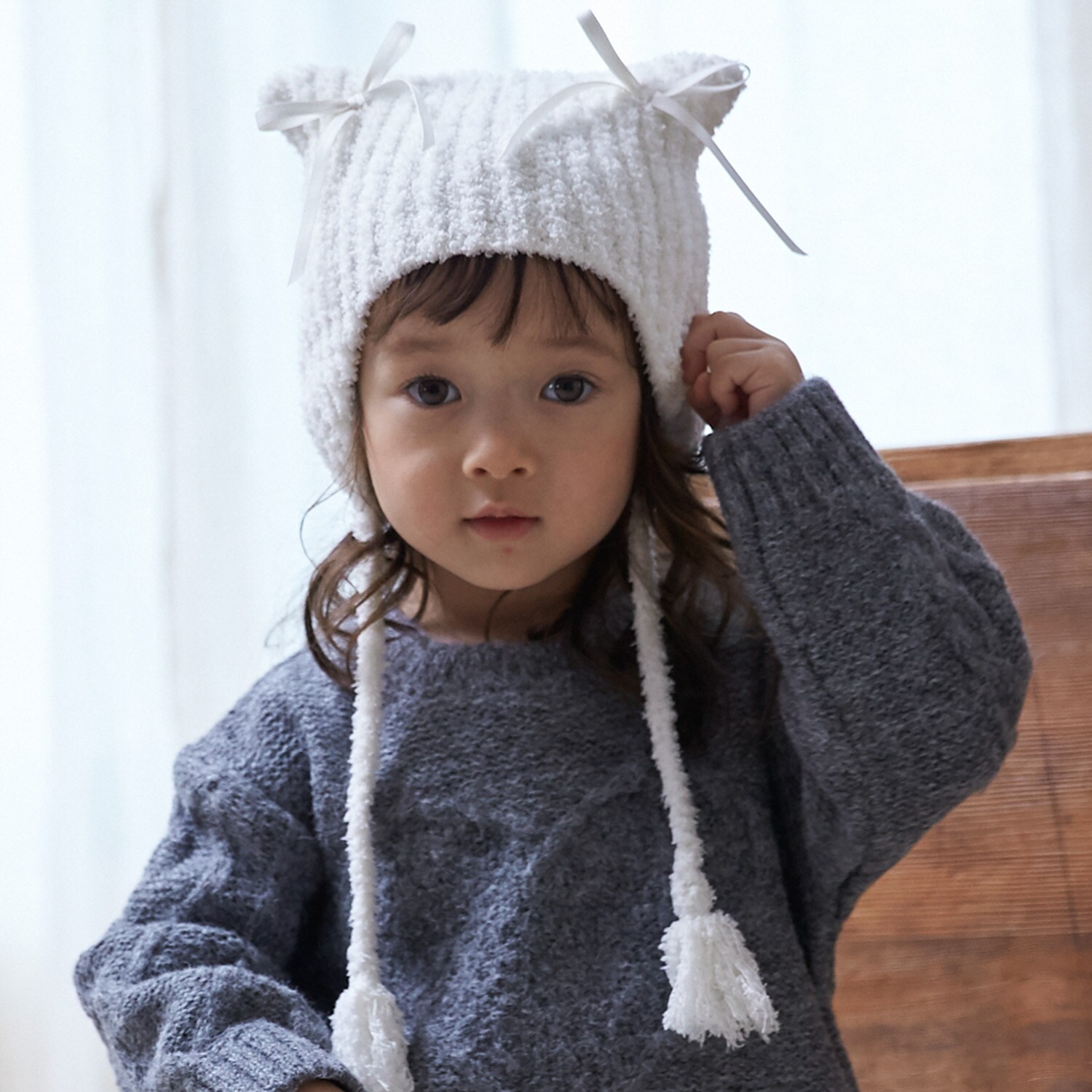 マシュマロねこ耳ニット帽