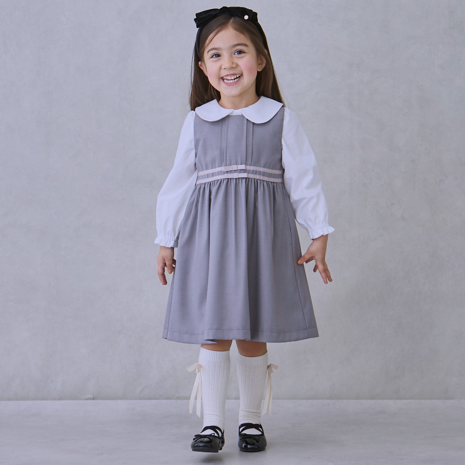 【セミフォーマル】ウエストリボンジャンパースカート