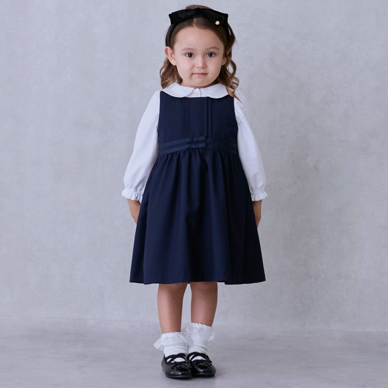 【セミフォーマル】ウエストリボンジャンパースカート