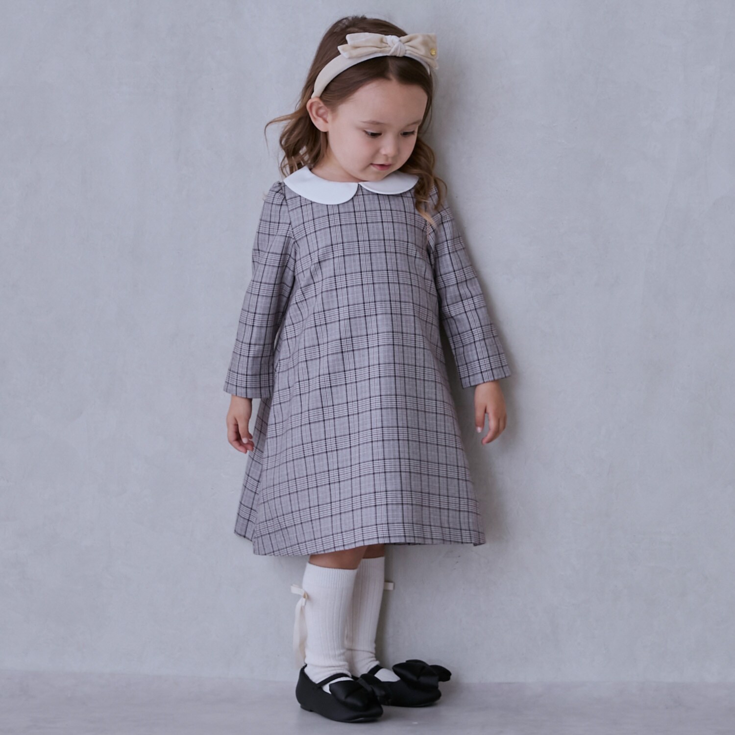 【セミフォーマル】衿つき長袖ワンピース