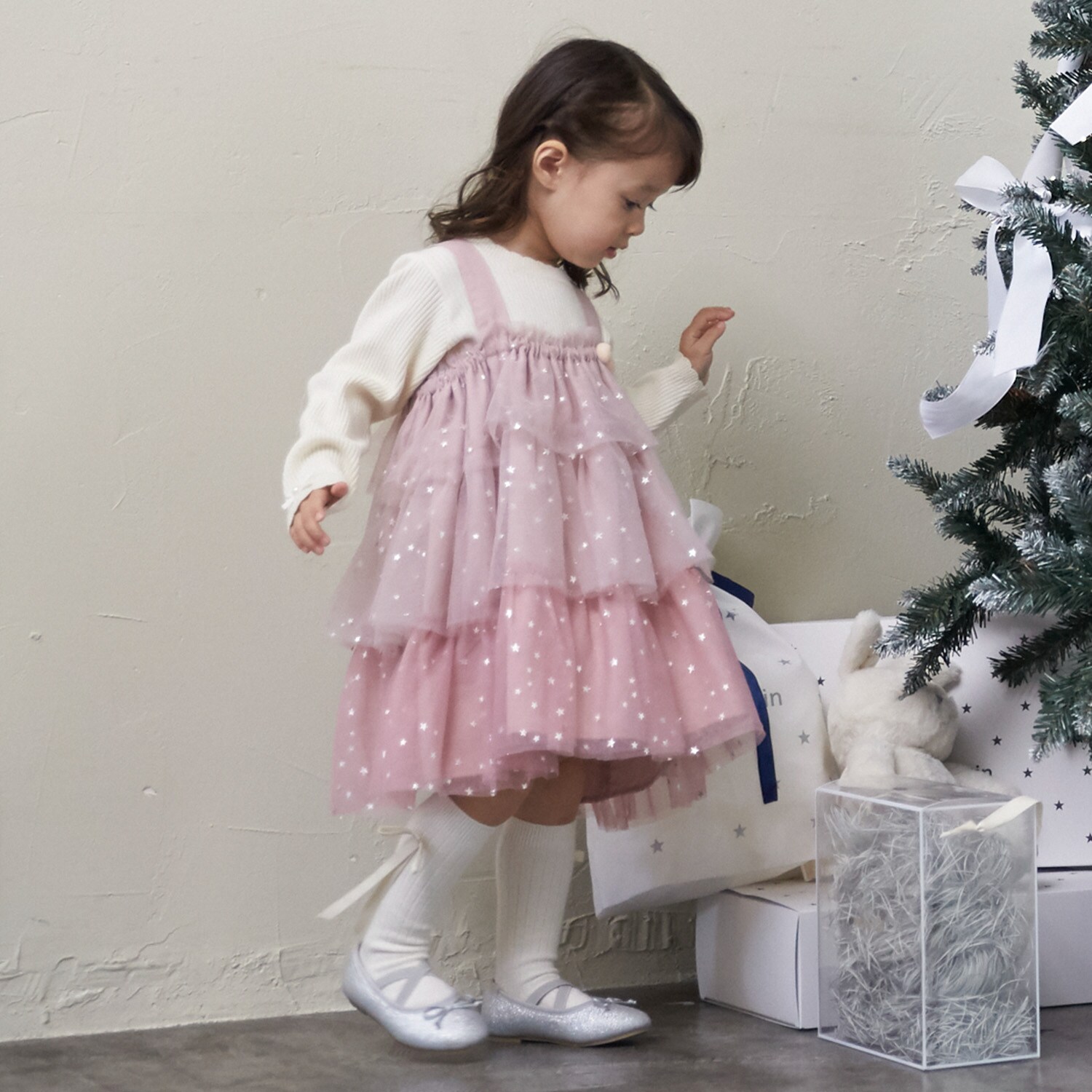 チュールフリルワンピース