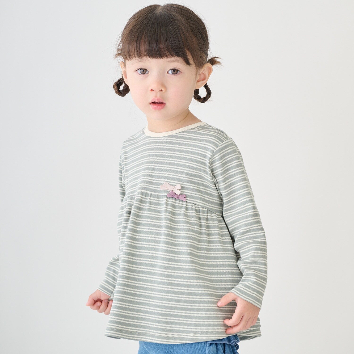 【オーガニック】ペプラム長袖Tシャツ