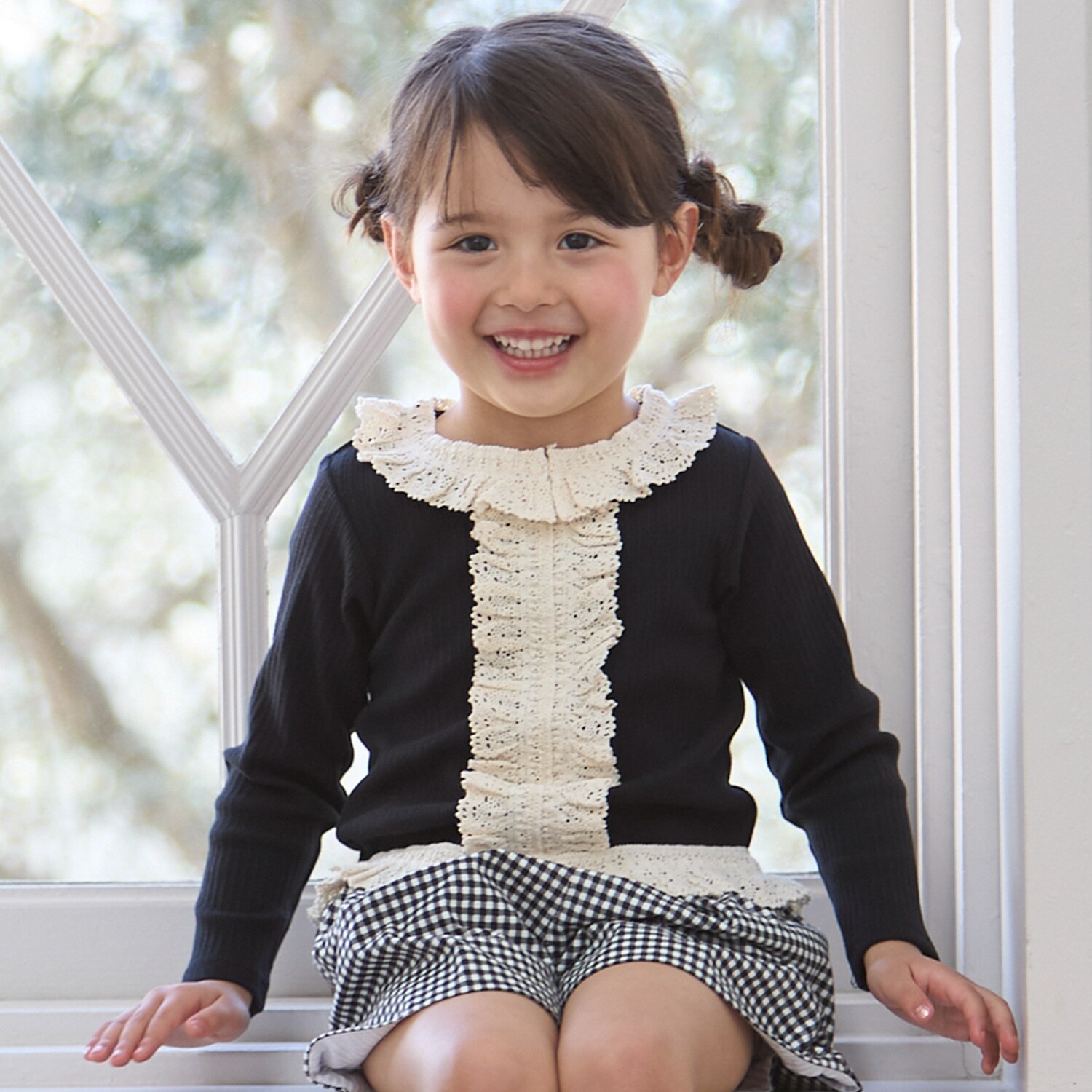 【リンク】レースフリルテレコ長袖Tシャツ