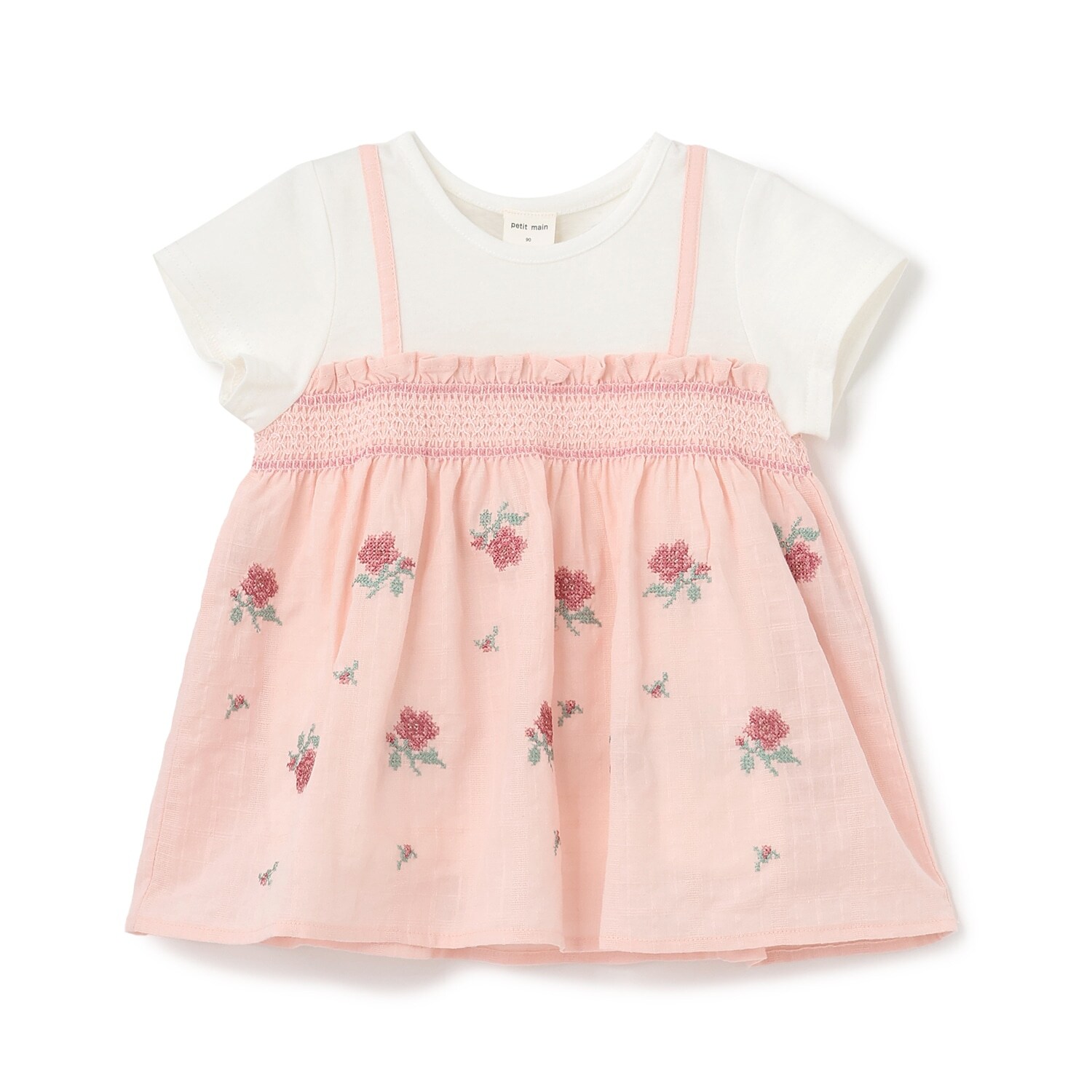 【リンク】クロスステッチ花ドッキングTシャツ