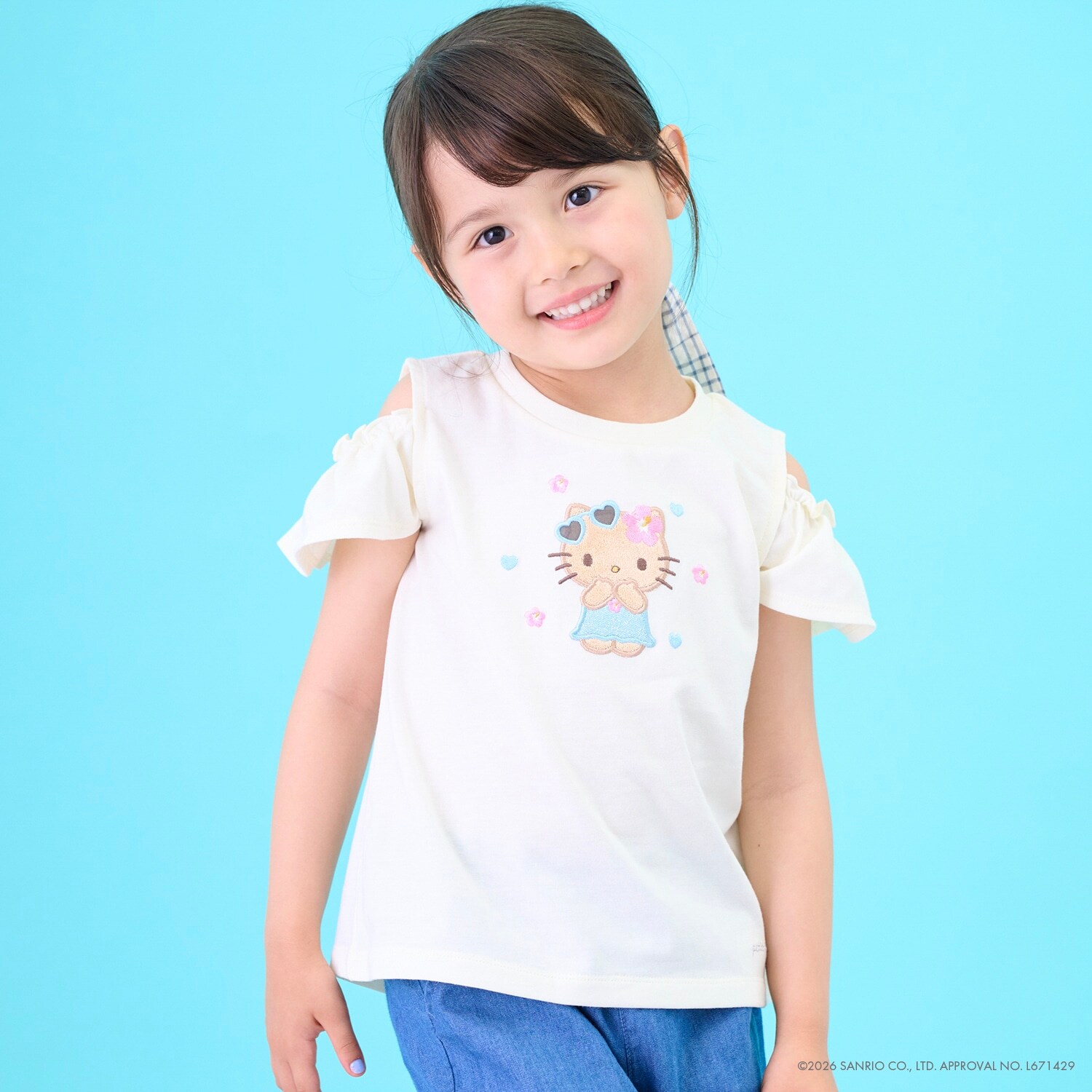 【サンリオキャラクターズ/冷感】肩あきグラフィック半袖Tシャツ