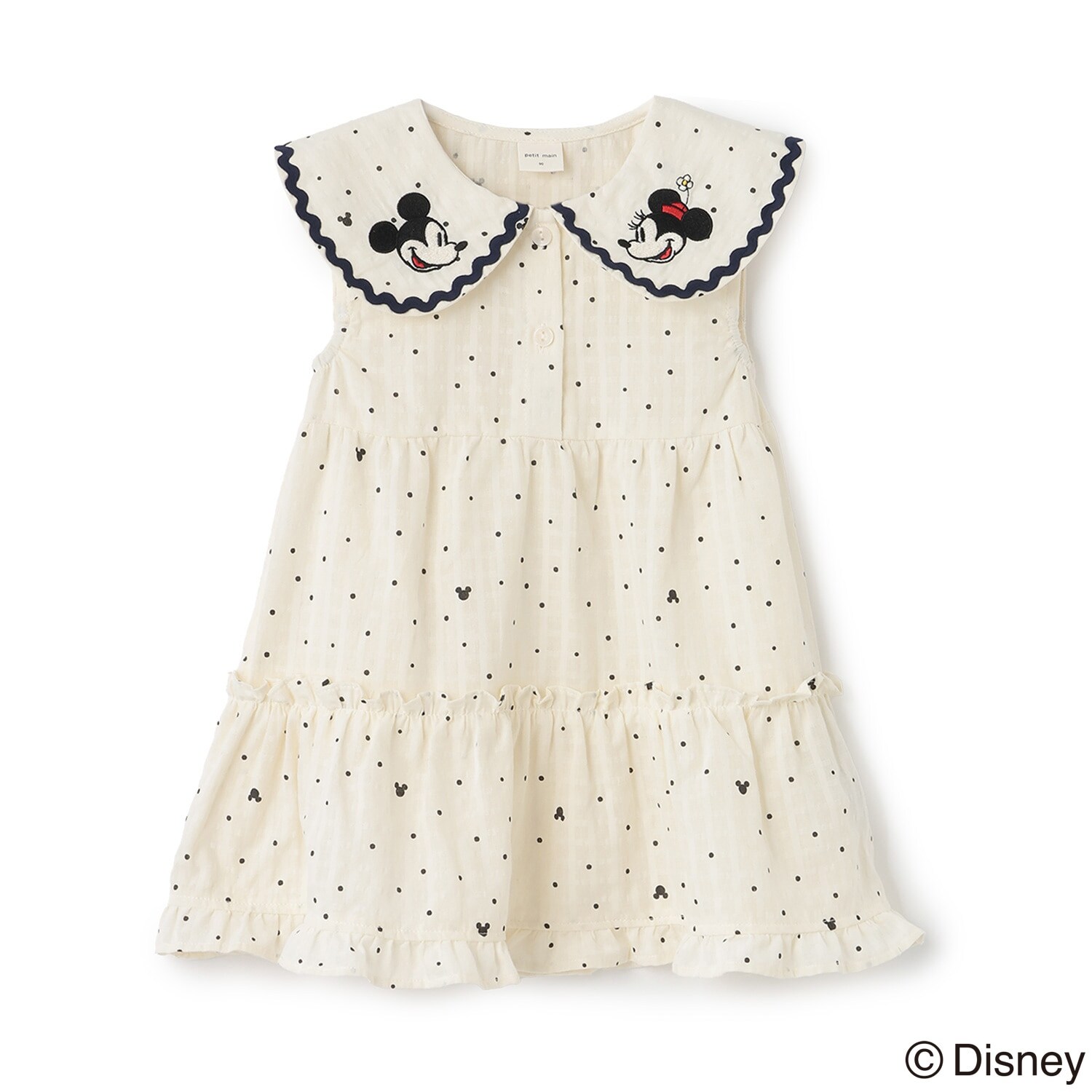 【Disney】エリ刺しゅうティアードワンピース