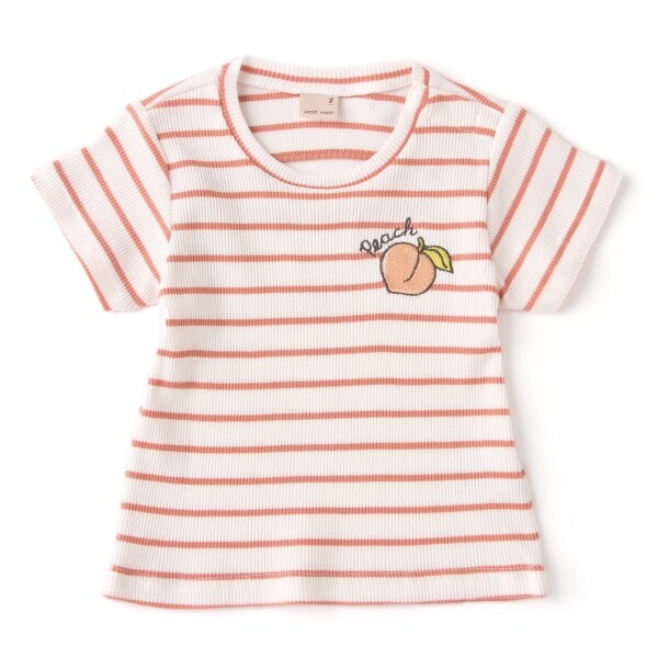 背中開きボーダーTシャツ