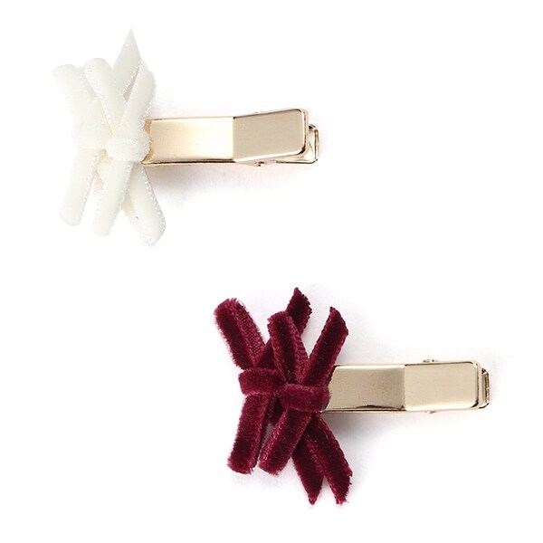 ちびリボンヘアクリップ2個セット