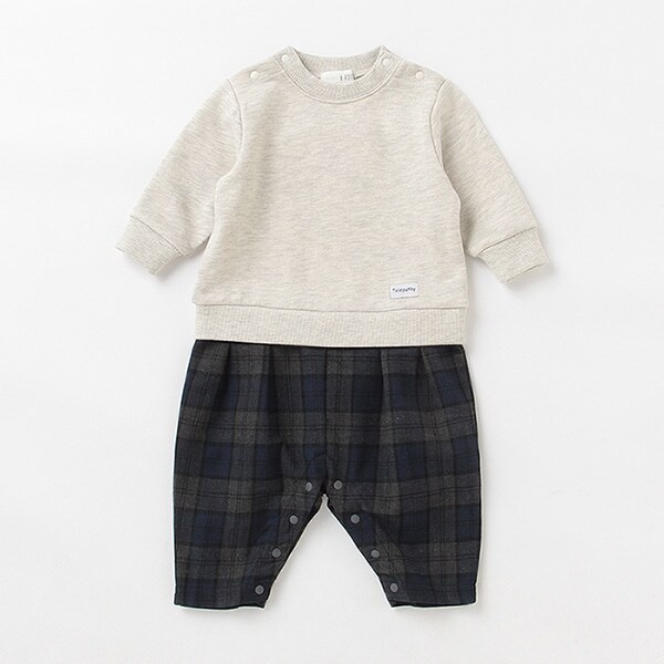 アップリケつきドッキングカバーオール