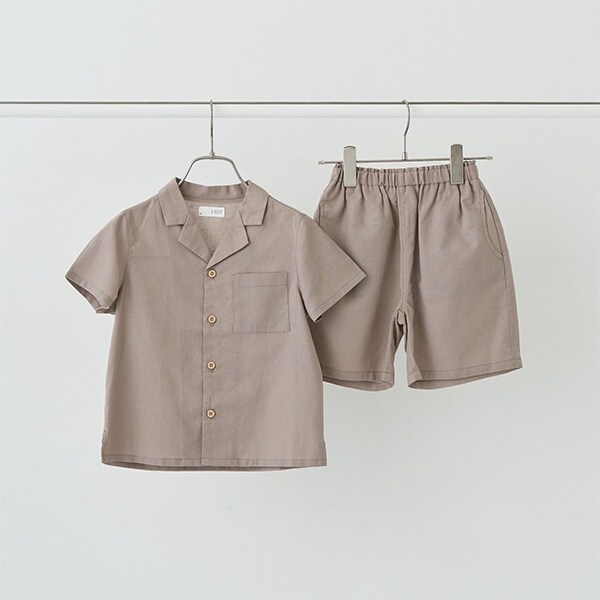 オープンカラーシャツ&4分丈パンツセットアップ