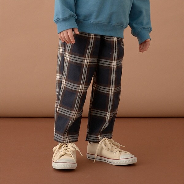 フロントピンタックチェックパンツ