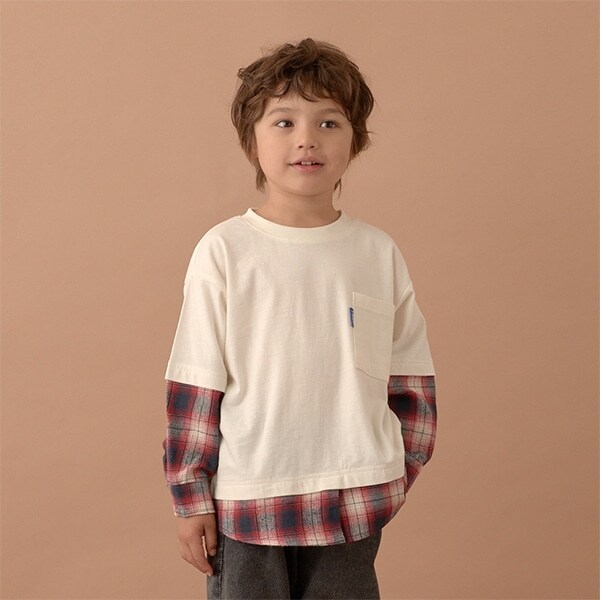 【型崩れしないやわらかコットン】シャツドッキングTシャツ