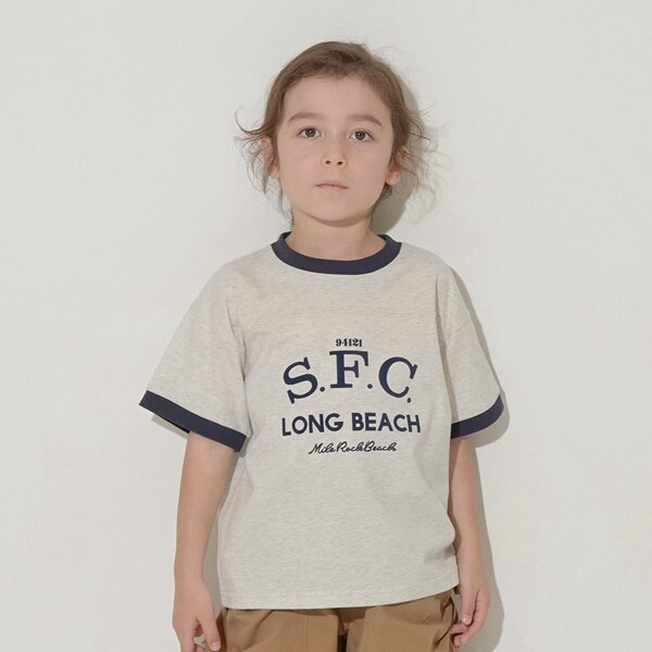 【型崩れしないやわらかコットン】ロゴプリントリンガービッグTシャツ