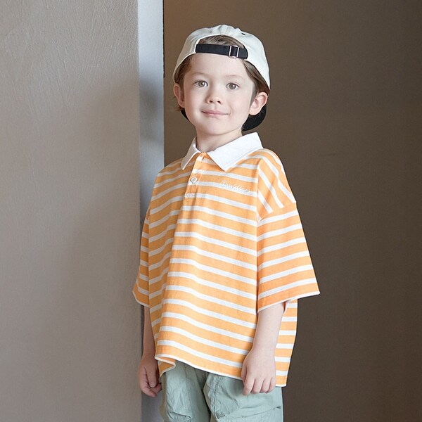 【型崩れしないやわらかコットン】ビッグシルエットプリントボーダーラガーシャツ