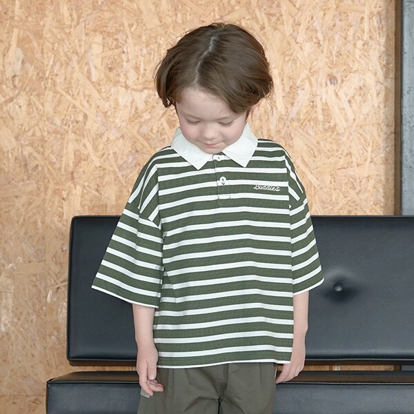 【型崩れしないやわらかコットン】ビッグシルエットプリントボーダーラガーシャツ