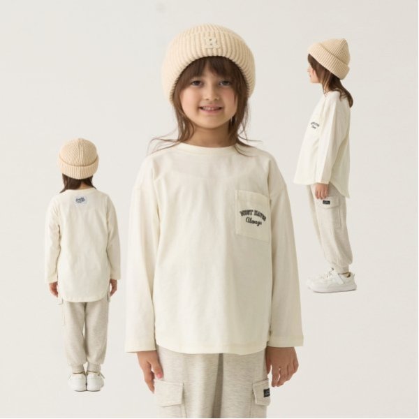 【型崩れしないやわらかコットン】【万能アイテム】ラウンドヘムポケットTシャツ