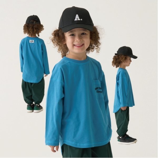 【型崩れしないやわらかコットン】【万能アイテム】ラウンドヘムポケットTシャツ