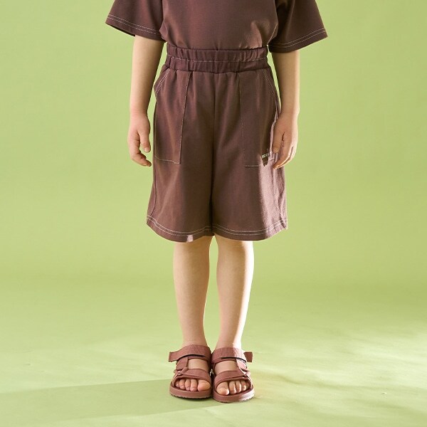 【セットアップ可能】【カイテキ天竺】配色ステッチ5分丈パンツ