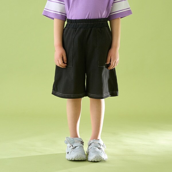 【セットアップ可能】【カイテキ天竺】配色ステッチ5分丈パンツ