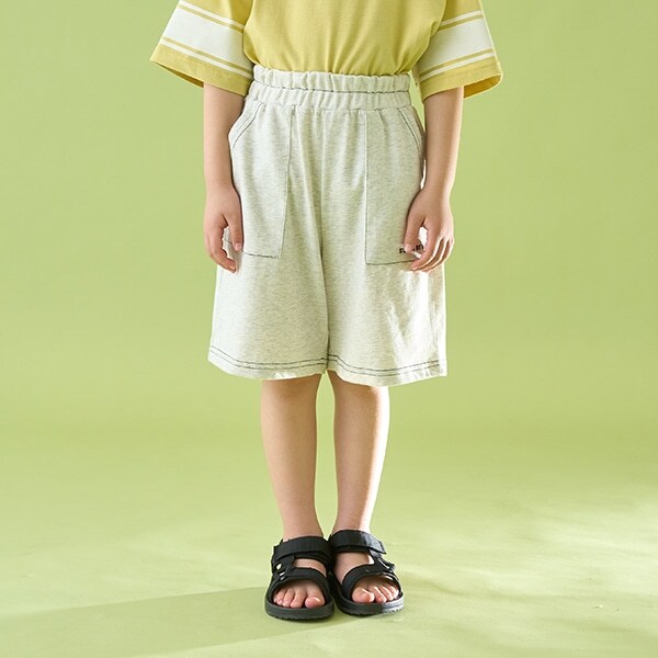 【セットアップ可能】【カイテキ天竺】配色ステッチ5分丈パンツ