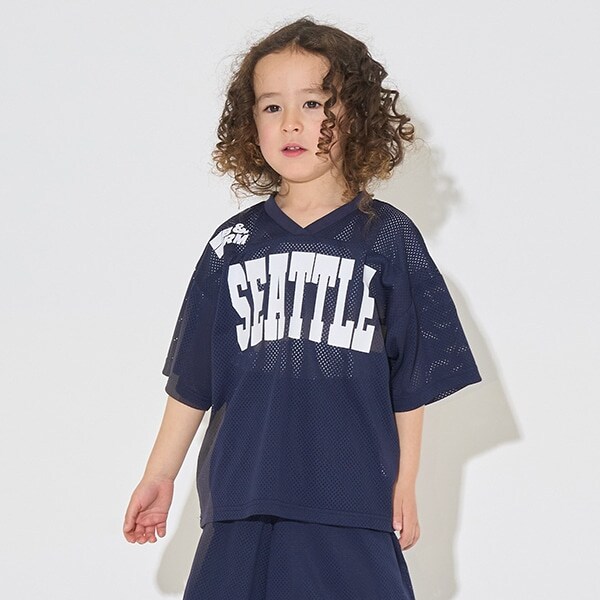 【セットアップ可能】Vネックメッシュトップス