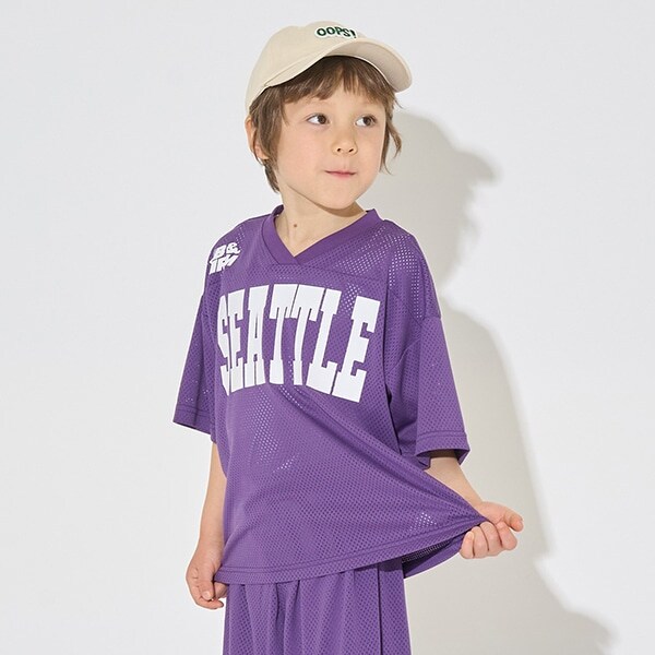 【セットアップ可能】Vネックメッシュトップス