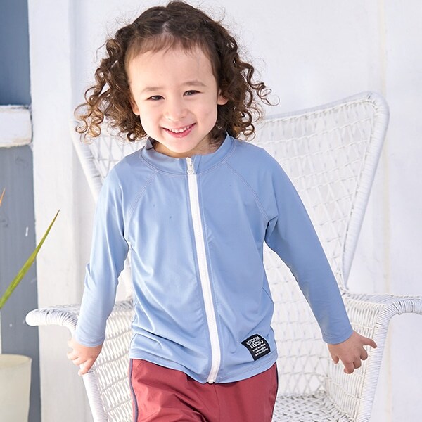 【SWIM】【UV加工】フルジップメッシュラッシュガード