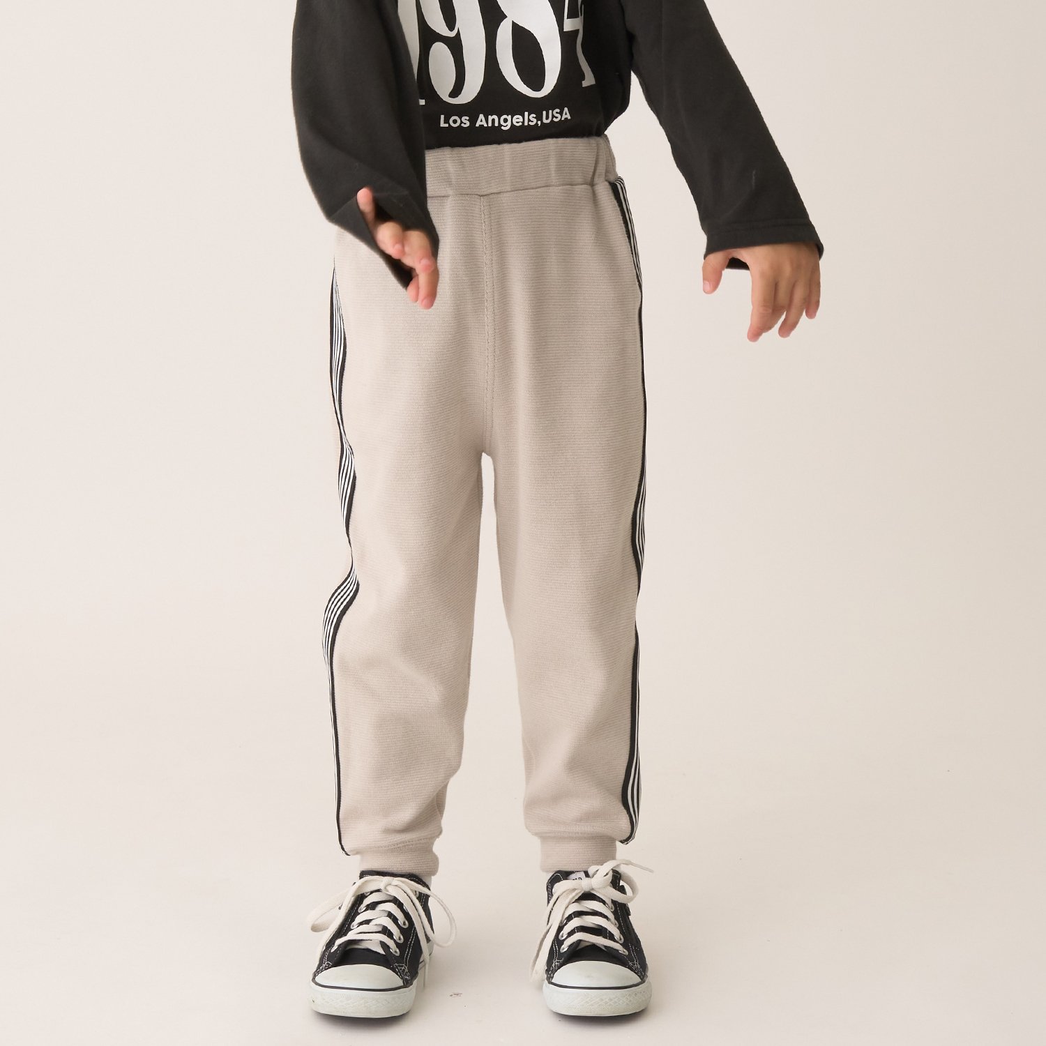 【ともパン】サイドラインテーパードパンツ