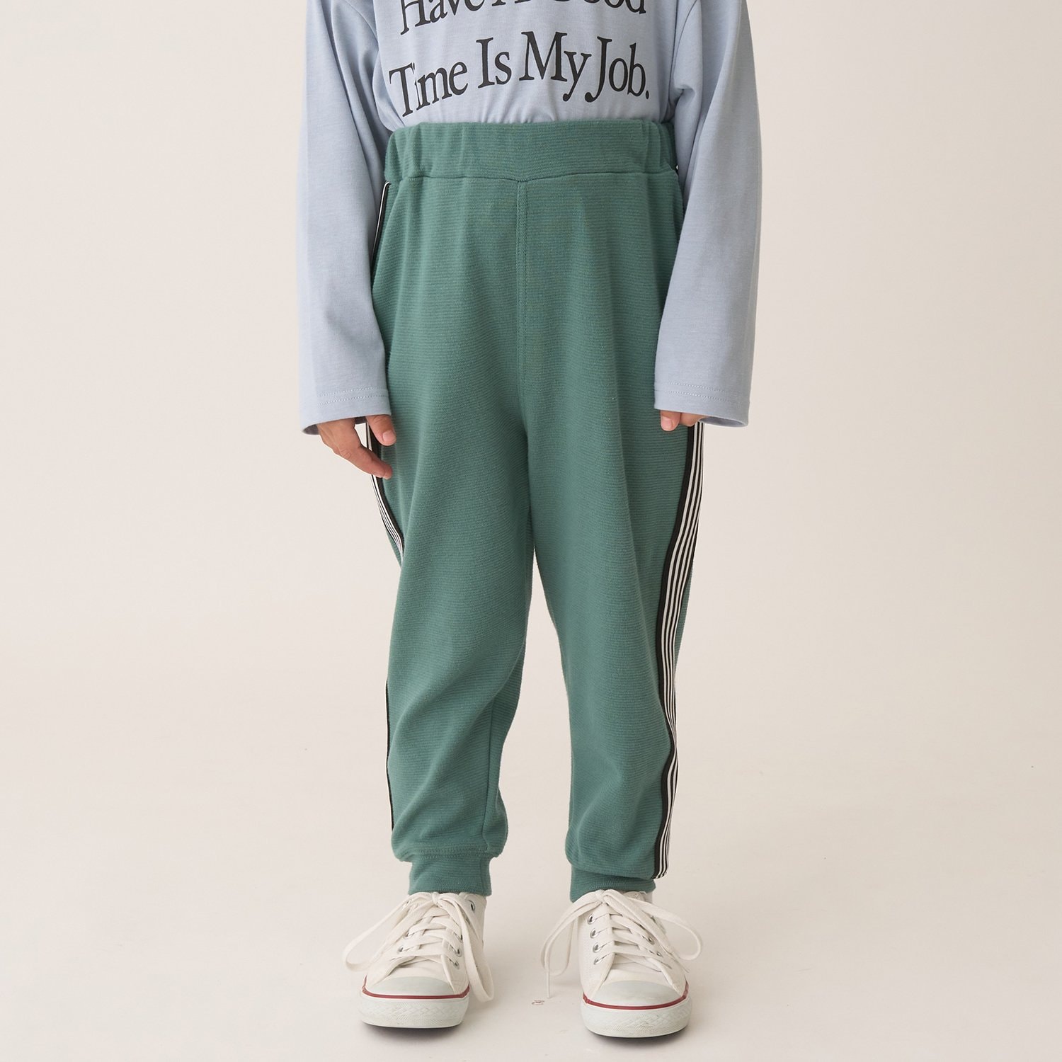 【ともパン】サイドラインテーパードパンツ