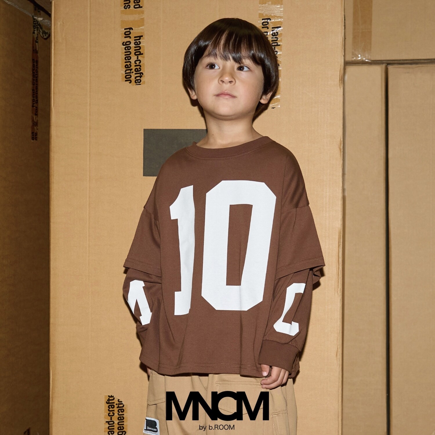 【MNCM】【どちらが前でもOK】【カイテキ天竺】プリントレイヤードビッグTシャツ