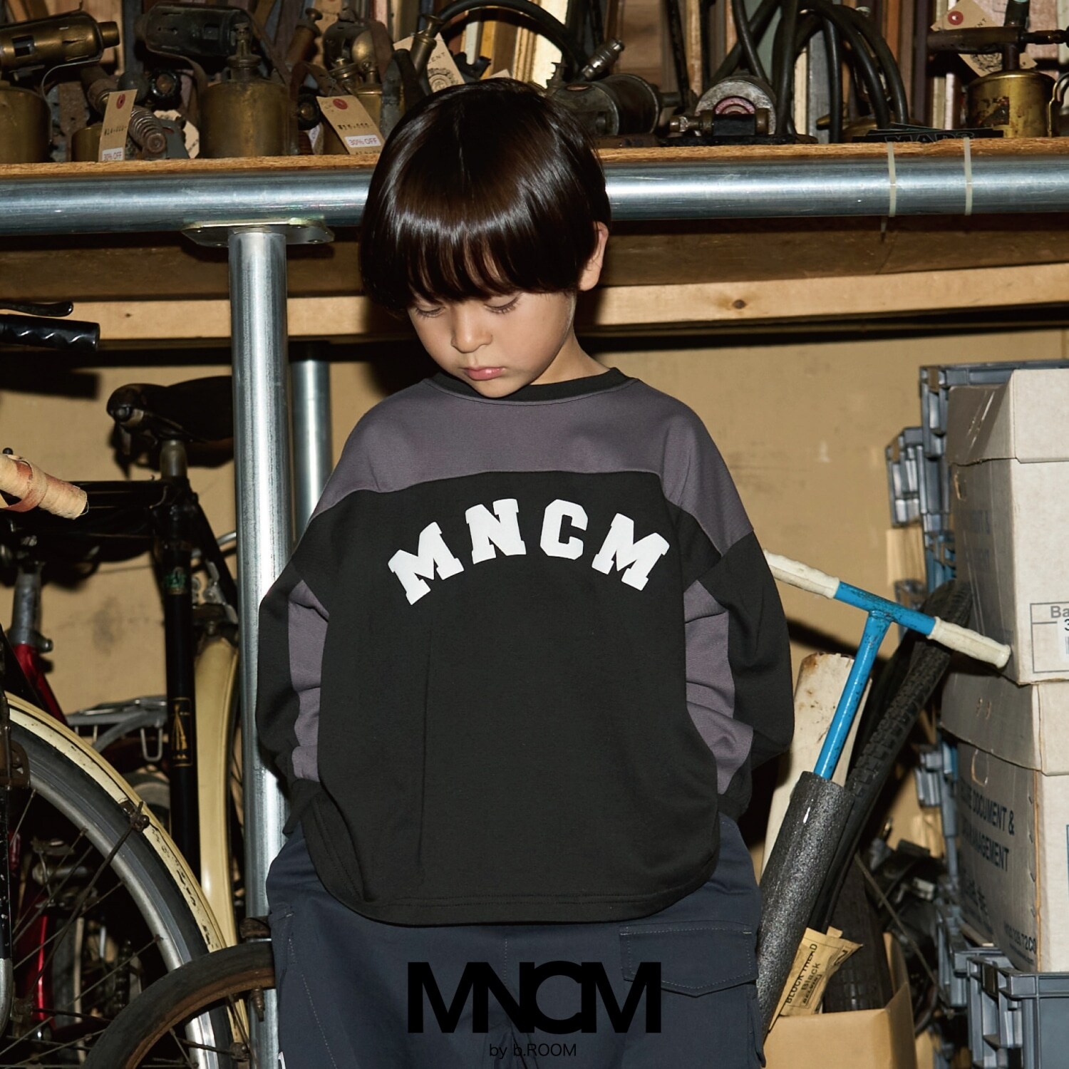 【MNCM】【カイテキ天竺】バイカラービッグTシャツ