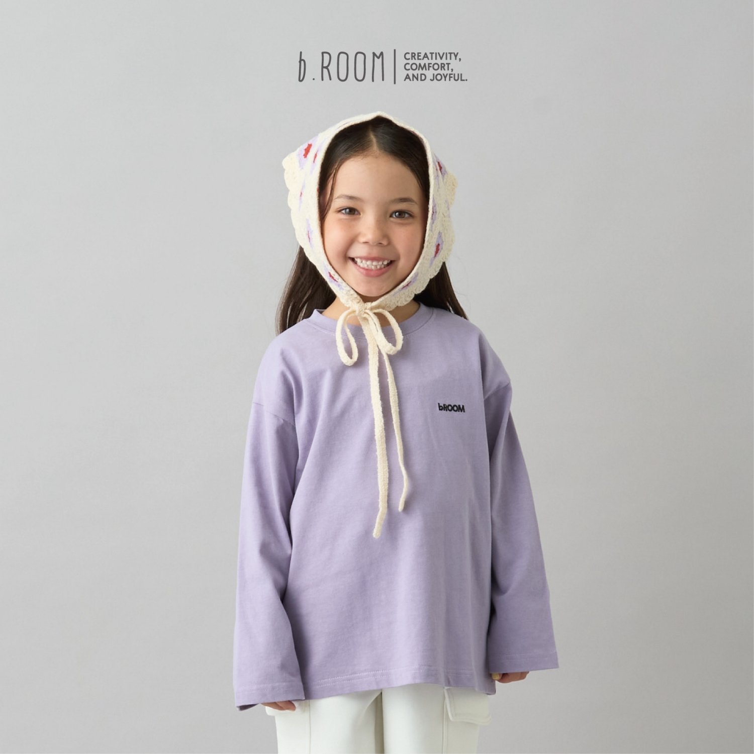 【デイリースタンダードウェアシリーズ】ゆるっとオーバーサイズのワンポイントシンプル長袖Tシャツ