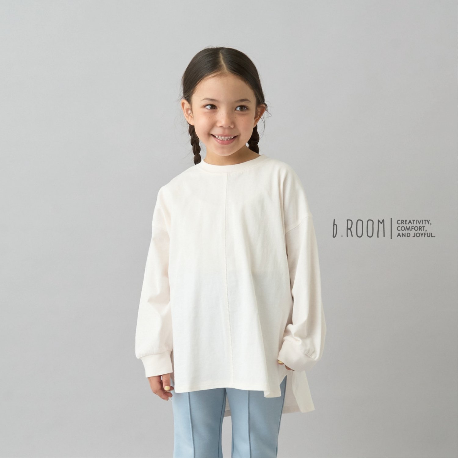 【デイリースタンダードウェアシリーズ】ゆるっとオーバーサイズのシンプル長袖Tシャツ