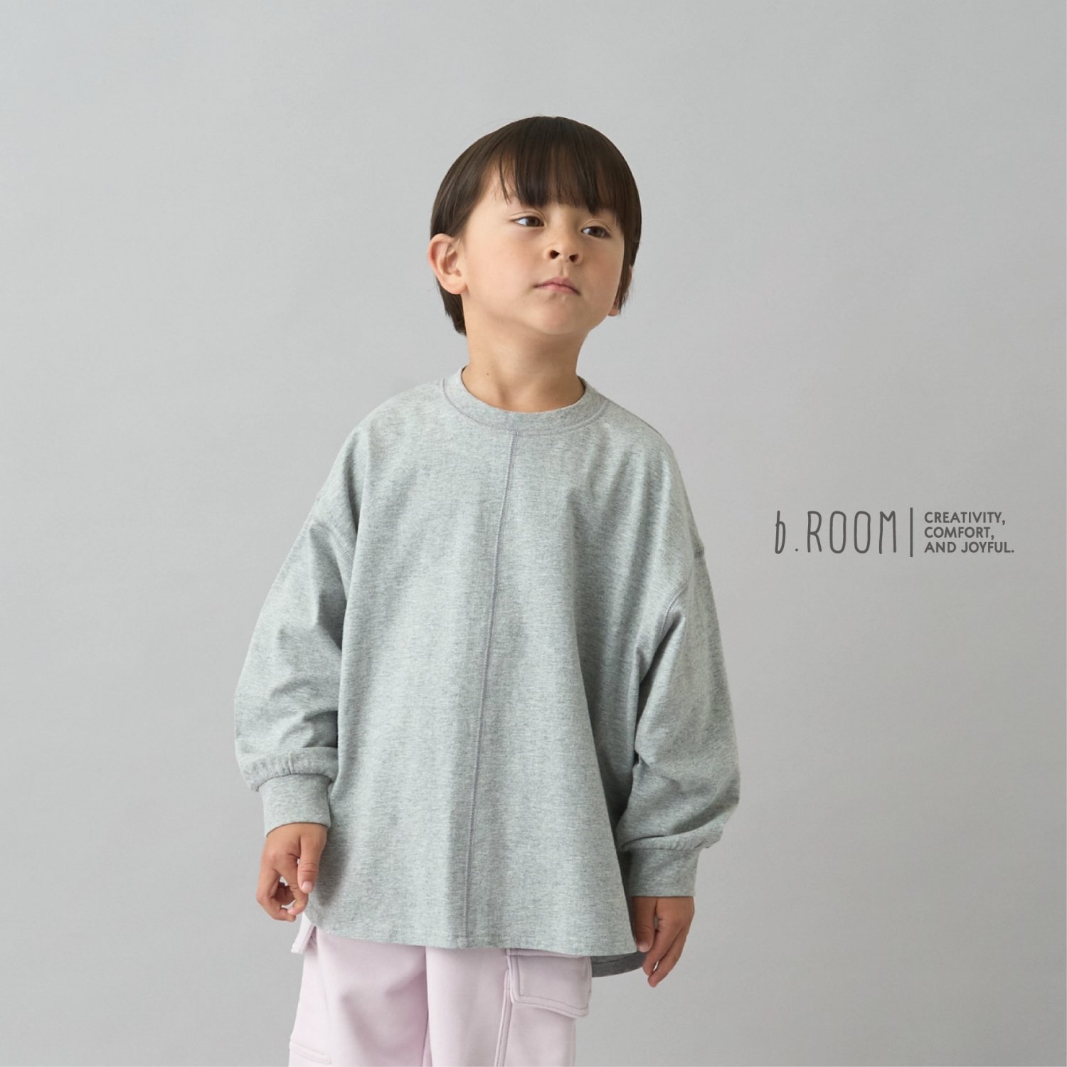 【デイリースタンダードウェアシリーズ】ゆるっとオーバーサイズのシンプル長袖Tシャツ