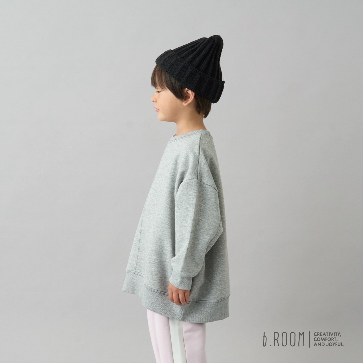 【デイリースタンダードウェアシリーズ】【吸水速乾】ぷくっとオーバーサイズの配色ステッチスウェット