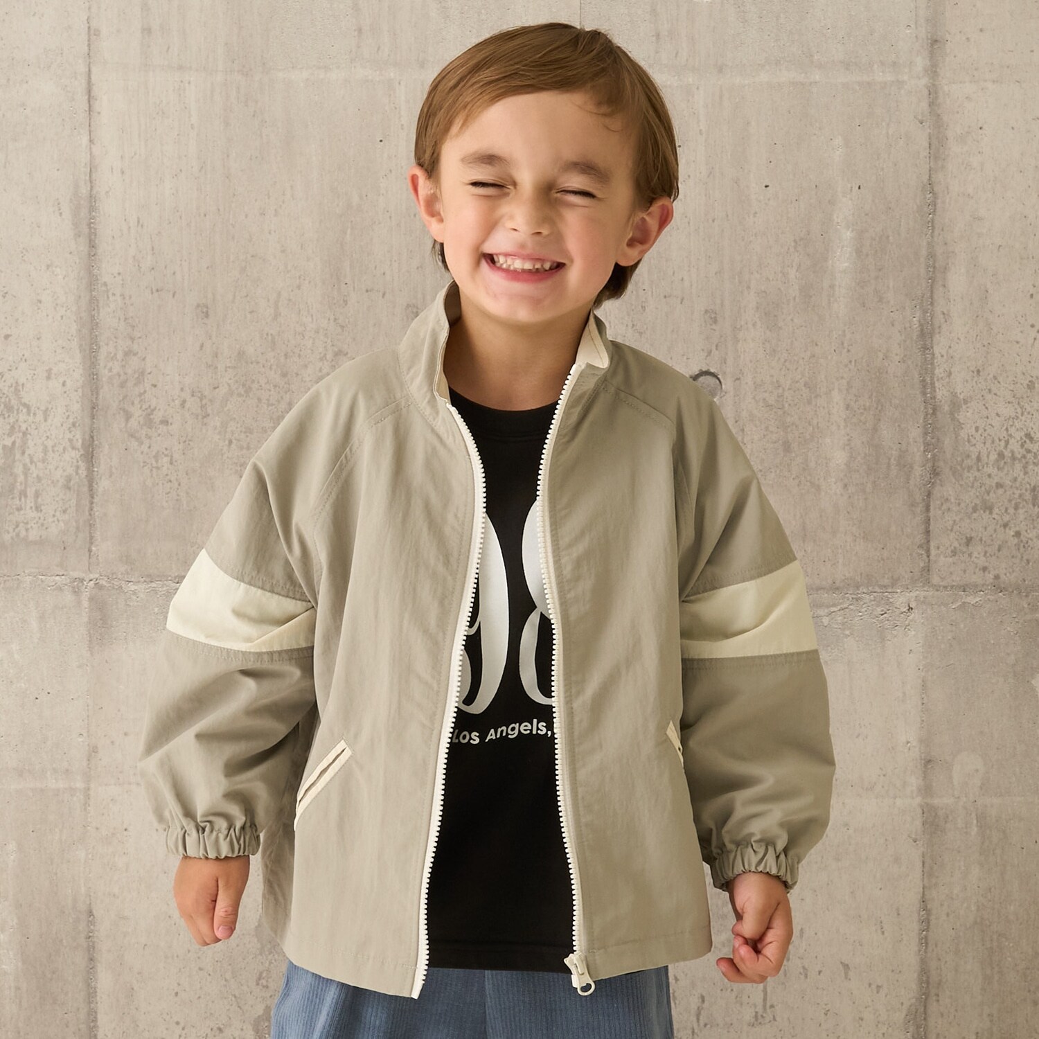 ビッグシルエットバイカラーウィンドブレーカー