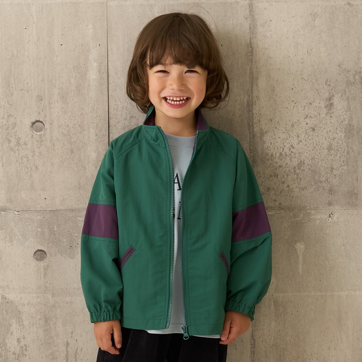 ビッグシルエットバイカラーウィンドブレーカー