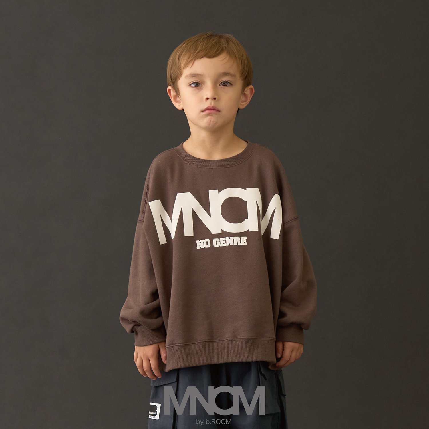 【MNCM】【毛玉バイバイ裏起毛】フロッキープリントビッグスウェット