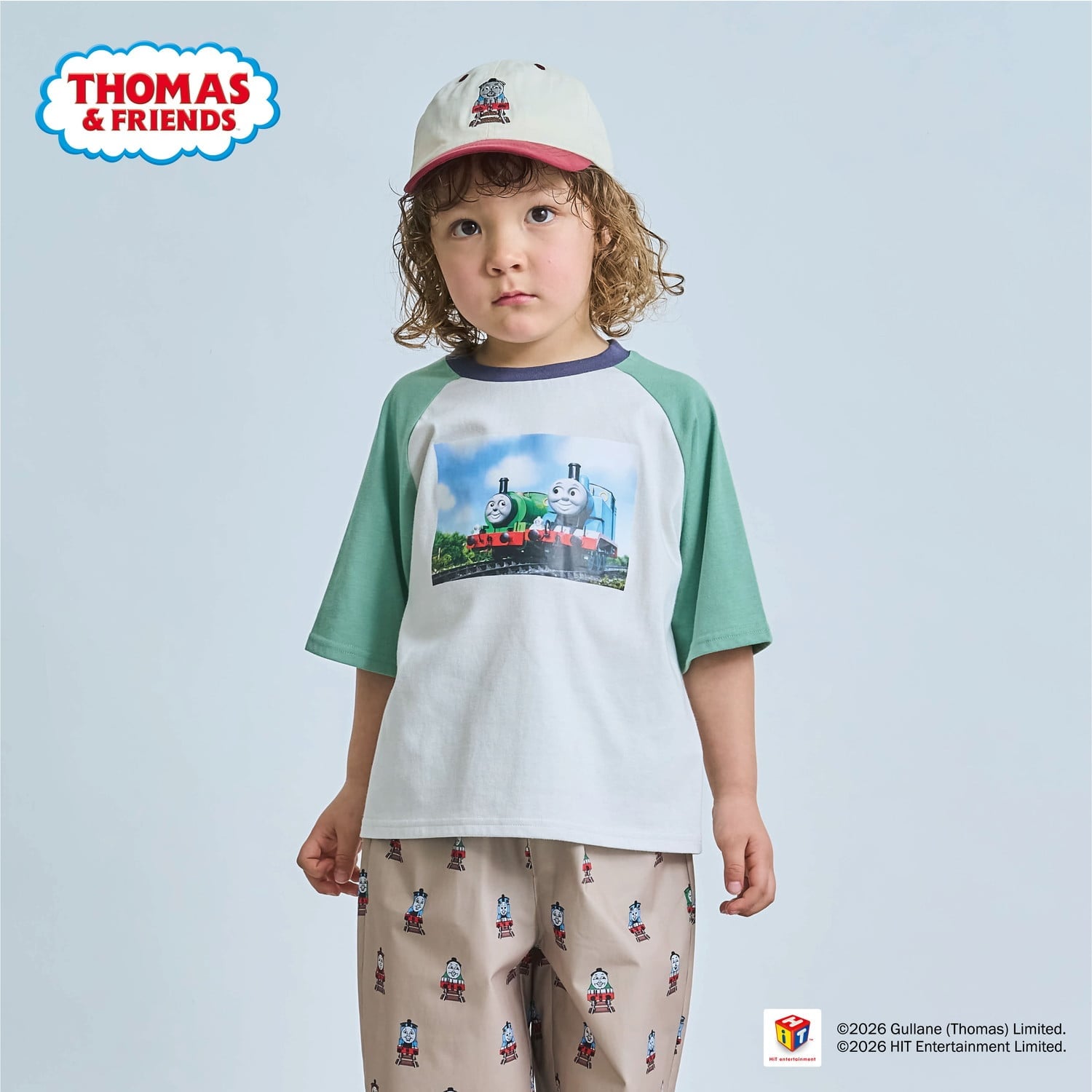 【きかんしゃトーマス】ラグラン半袖Tシャツ