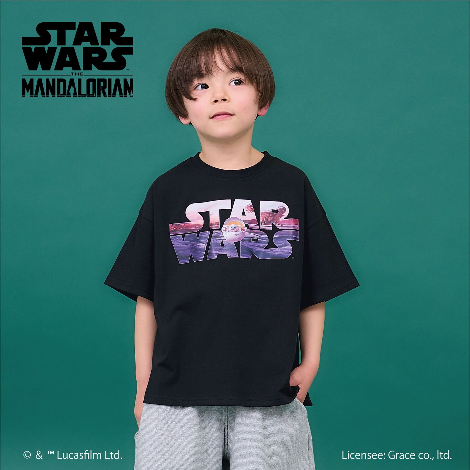 【STAR WARS】【防汚・吸水速乾・UV】【カイテキ天竺】ロゴプリントﾄBIGTシャツ