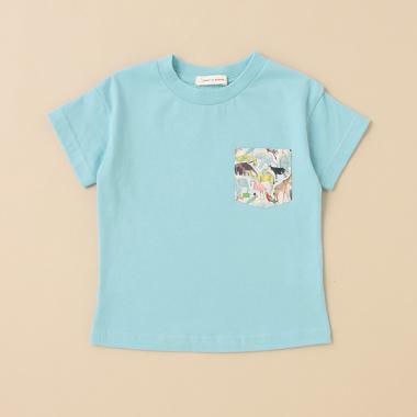 子供リバティファブリックポケット半袖Tシャツ