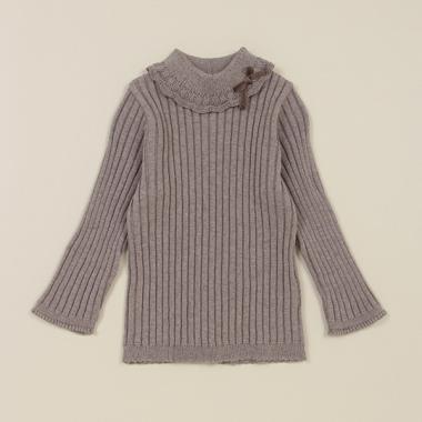 フリル衿リブセーター【日本製】