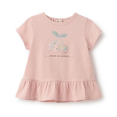 リバティチェリーアップリケTシャツ