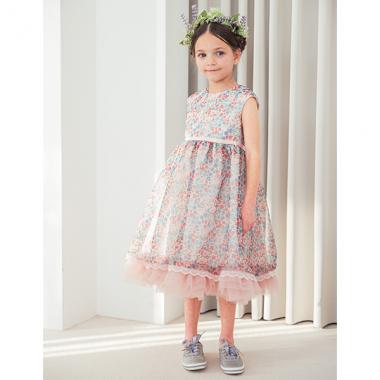 リバティプリントオーガンジードレス【日本製】