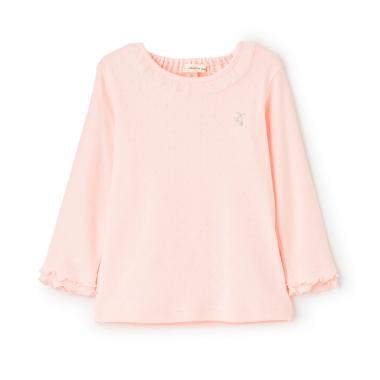 フリル衿メロー長袖Tシャツ